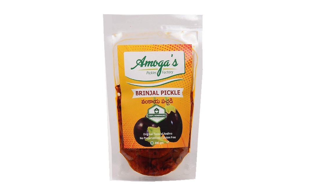 Amoga's Pickles Factory Brinjal Pickle    Pack  200 grams
